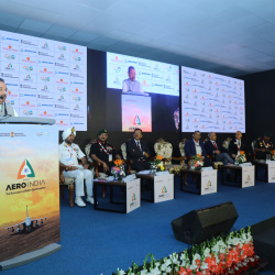 Hon'ble RRM addressing the Aero India Seminar held on 13th Feb,2023