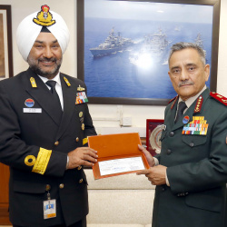 Chief of Defence Staff General Anil Chauhan making a contribution to the Armed Forces Flag Day Fund in New Delhi on December 06, 2022 ahead of Armed Forces Flag Day.