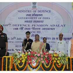 Smt Draupadi Murmu, Hon'ble Governor of Jharkhand during Defence Pension Adalat (DPA) at Ranchi on 25.07.2019.